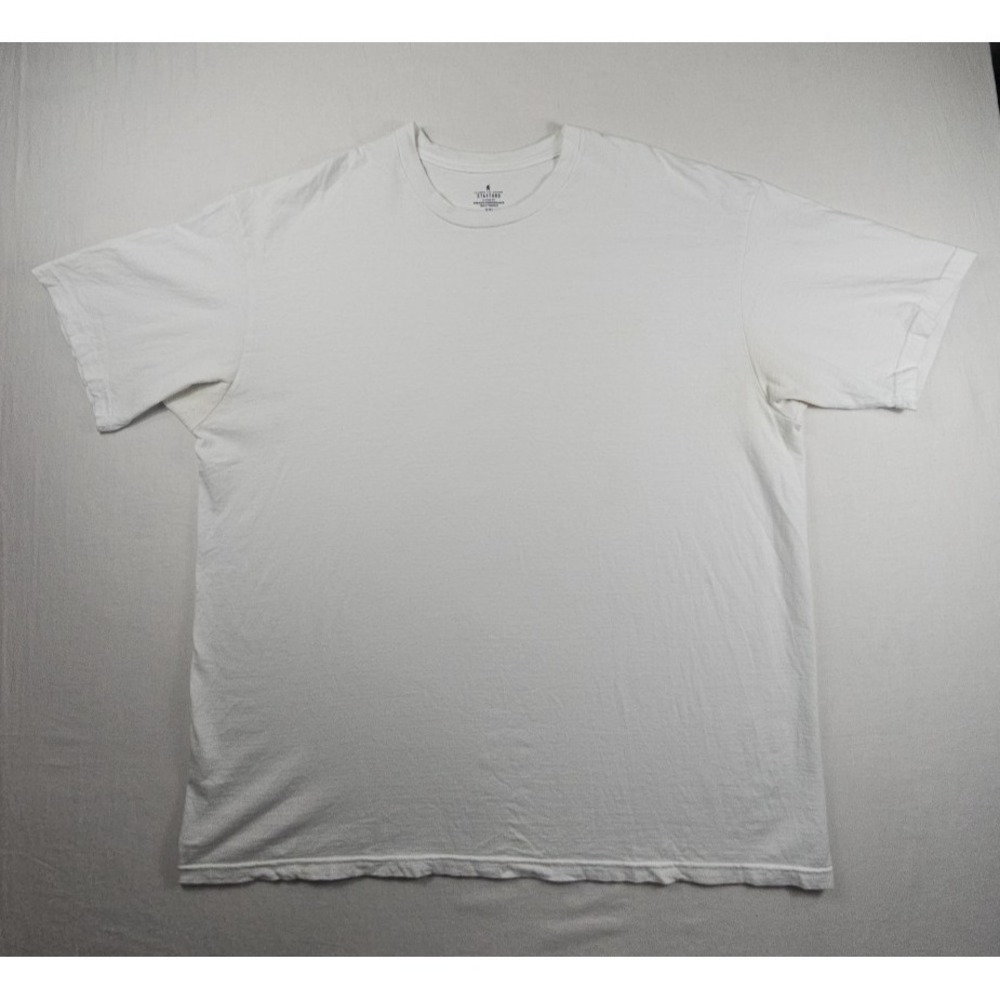 Men's Stafford Classic Fit White Crew Neck T-Shirts Size XXL 100% Cotton